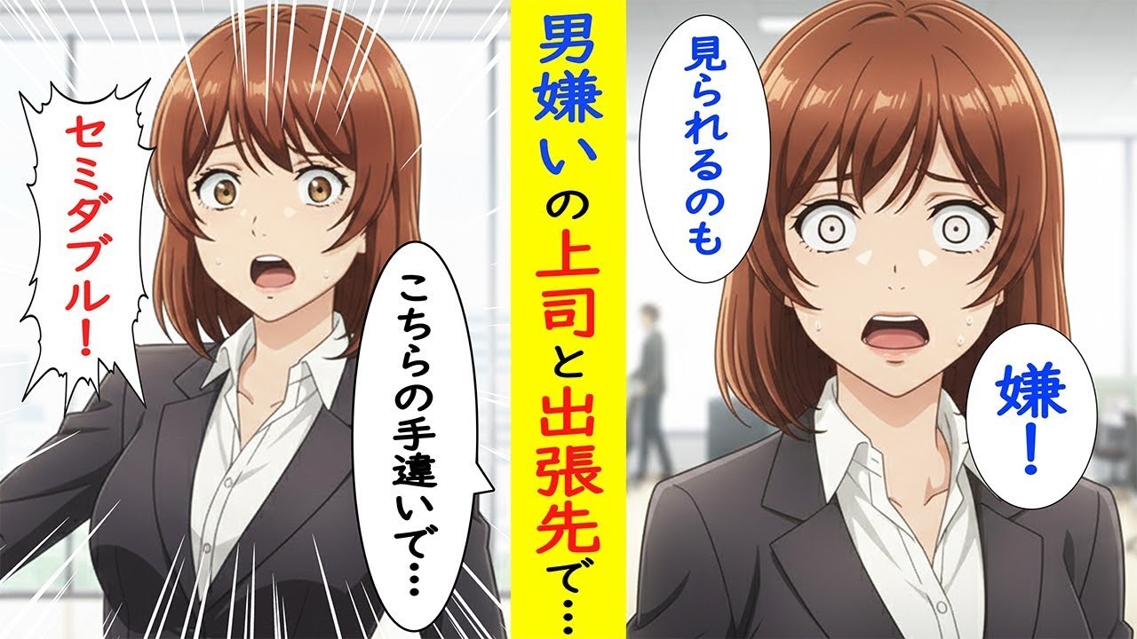 【漫画】男が大嫌いな上司と出張先で二人きりになると、まさかの・・・【ラブコメ】