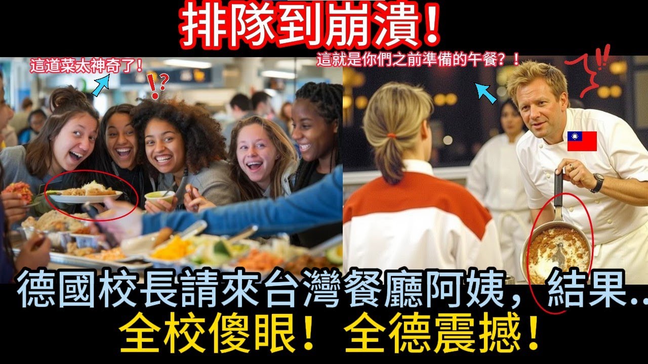 【全校排隊到崩潰！】德國校長請來台灣餐廳阿姨，結果..全校傻眼！全德震撼！