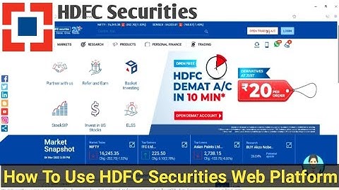 How to use HDFC securities wed platform
