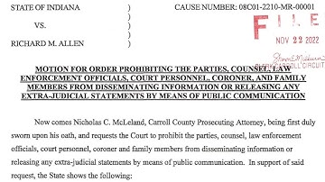 Prosecutor in Delphi murders case wants broad gag order to include family members