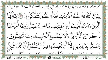 سورة البقرة صفحة 45 من مصحف المدينة النبويّة | الجزء 3 | تلاوة حدر سريعة  لتسهيل حفظ القران الكريم