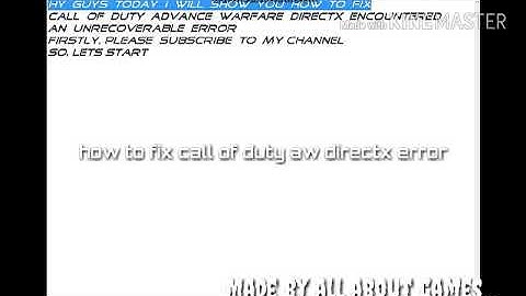 Call of dutyAdvance Warfare || directx error || fix 100% working ||all error fix ||