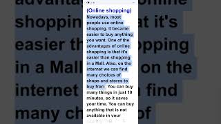 برجراف وتعبير بالإنجليزي عن التسوق عبر الإنترنت Paragraph about Shopping online /Online shopping