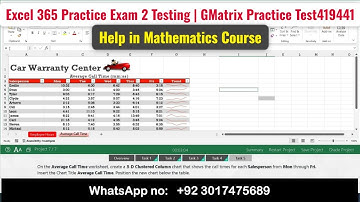 Excel 365 Practice Exam 2 Testing | GMatrix Practice  Test419441 | 365 Excel 204 MotorhomeRentals