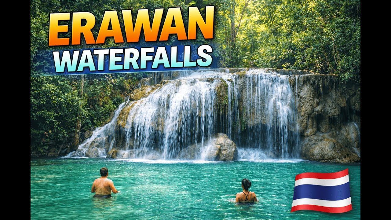 🇹🇭 Erawan Waterfalls Thailand | Relaxing Nature Walking Tour.