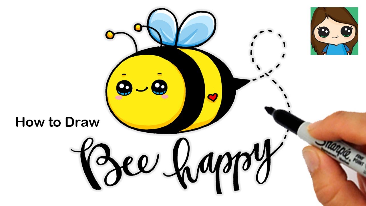 How to Draw a Bee ???? | Cute Pun Art #5 - YouTube