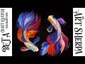 How to paint Beta Fish in acrylic Craft Klatch Collab | TheArtSherpa