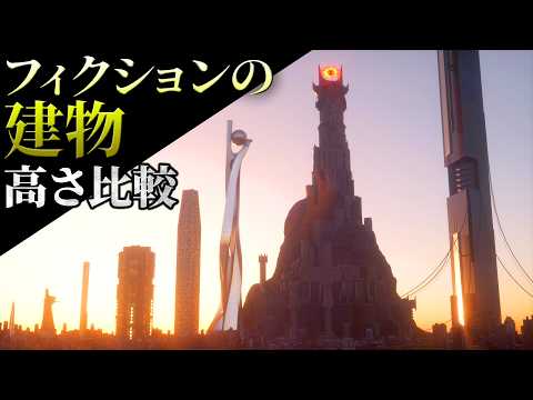 🏛️ フィクションの超高層ビル 高さ比較 🏛️ 異次元の大きさを体感
