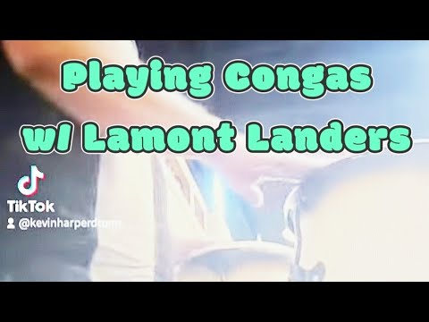 On Stage playing congas with Lamont Landers from Showtime at the Apollo and America's got talent.
