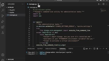 Chapter One, Video 4: Creating Django Project and Django Project File Structure Explanation