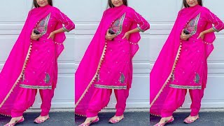 Cute ️ Punjabi Suit Design #2021 | Plain Suit Design | Latest Patiala Suit | #trendy #stylish #suit