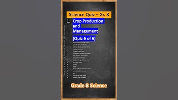 NCERT CBSE Class 8 Science - Chapter 1 Quiz 6: Crop Production and Management - Quiz/Question Answer
