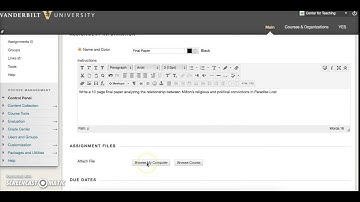 Creating an Assignment on Blackboard