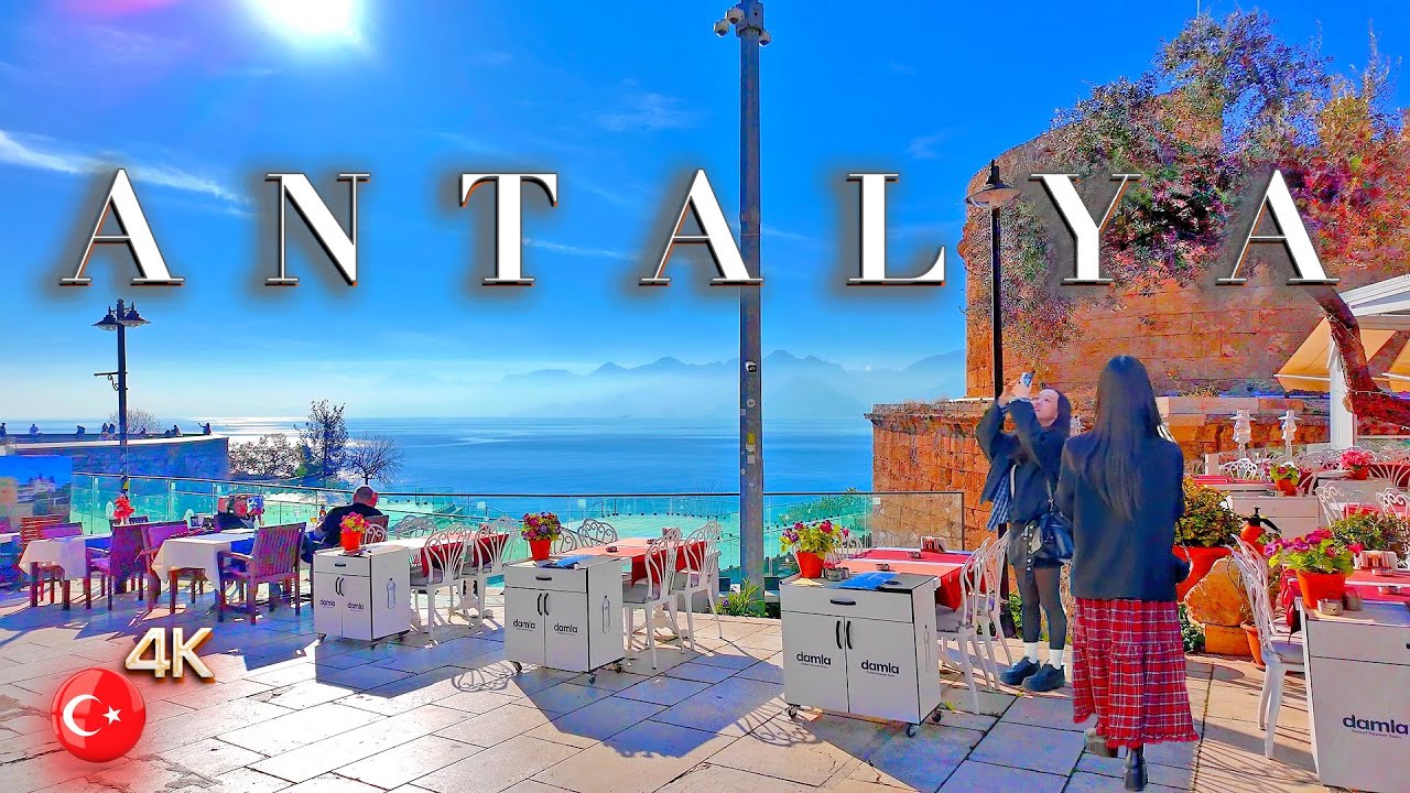 ANTALYA 📍 Winter / Walking Tour 4K through the City 4K TÜRKIYE 🇹🇷 Ambient Sound #turkey #antalya