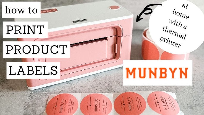 MUNBYN® 4x6 Pink Thermal Shipping Label Printer Starter Kit