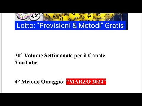 #Metodo #Lotto #Omaggio #Settimanale #Marzo #ruote #CAGLIARI #FIRENZE dal 26/03/2024