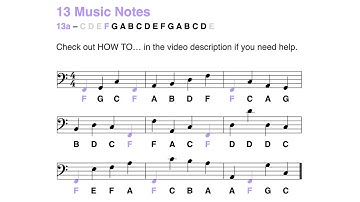 F clef (bass clef): Learn to read the F note in less than 2 minutes (13 notes - 2024)