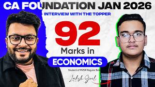 Economics Topper | 92 Marks | Laksh Goyal | Student of MVSIR Regular Batch | CA Foundation Jan 2026