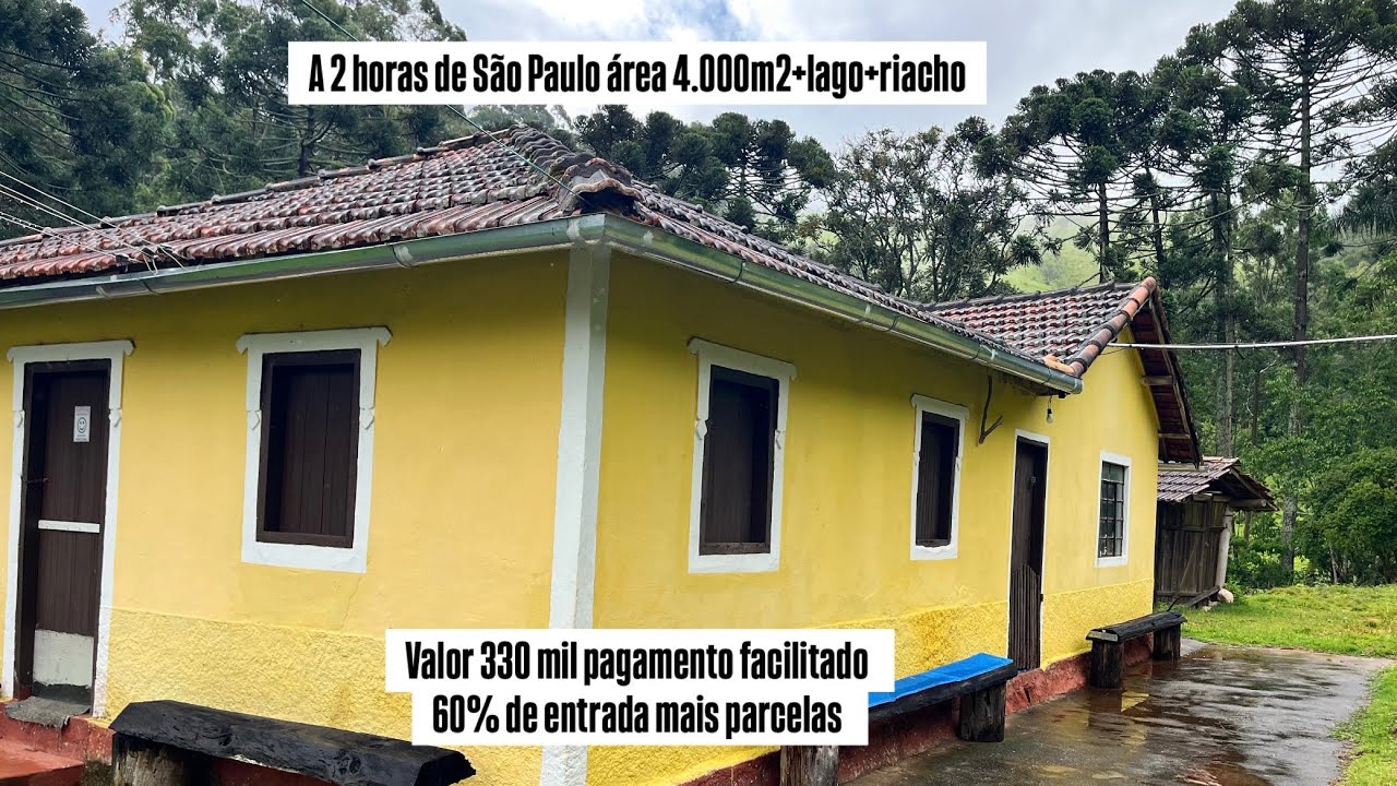 A 2 horas de São Paulo chacara 4.000m2 valor 330 mil  60% de entrada mais parcelas 