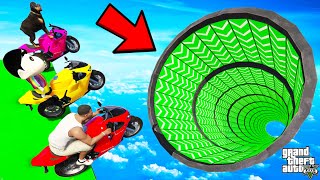 FRANKLIN TRIED IMPOSSIBLE BOOSTER TUBE ULTRA MEGA RAMP PARKOUR CHALLENGE GTA 5 | SHINCHAN and CHOP screenshot 3