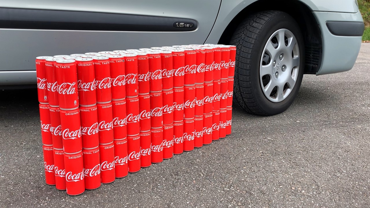 COCA COLA BALLOON VS CAR, Coca Cola Zero, PowerAde, Fanta, Sprite, Fruko and Mentos Diff Unde