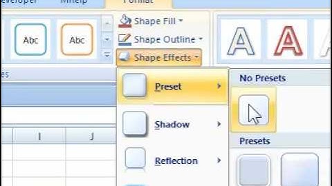 How to remove a 3 D effect from a shape in Excel