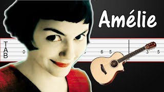 Video thumbnail of "Comptine d`un autre ete l`apres-midi (OST Amelie) Guitar Tabs, Guitar Tutorial"