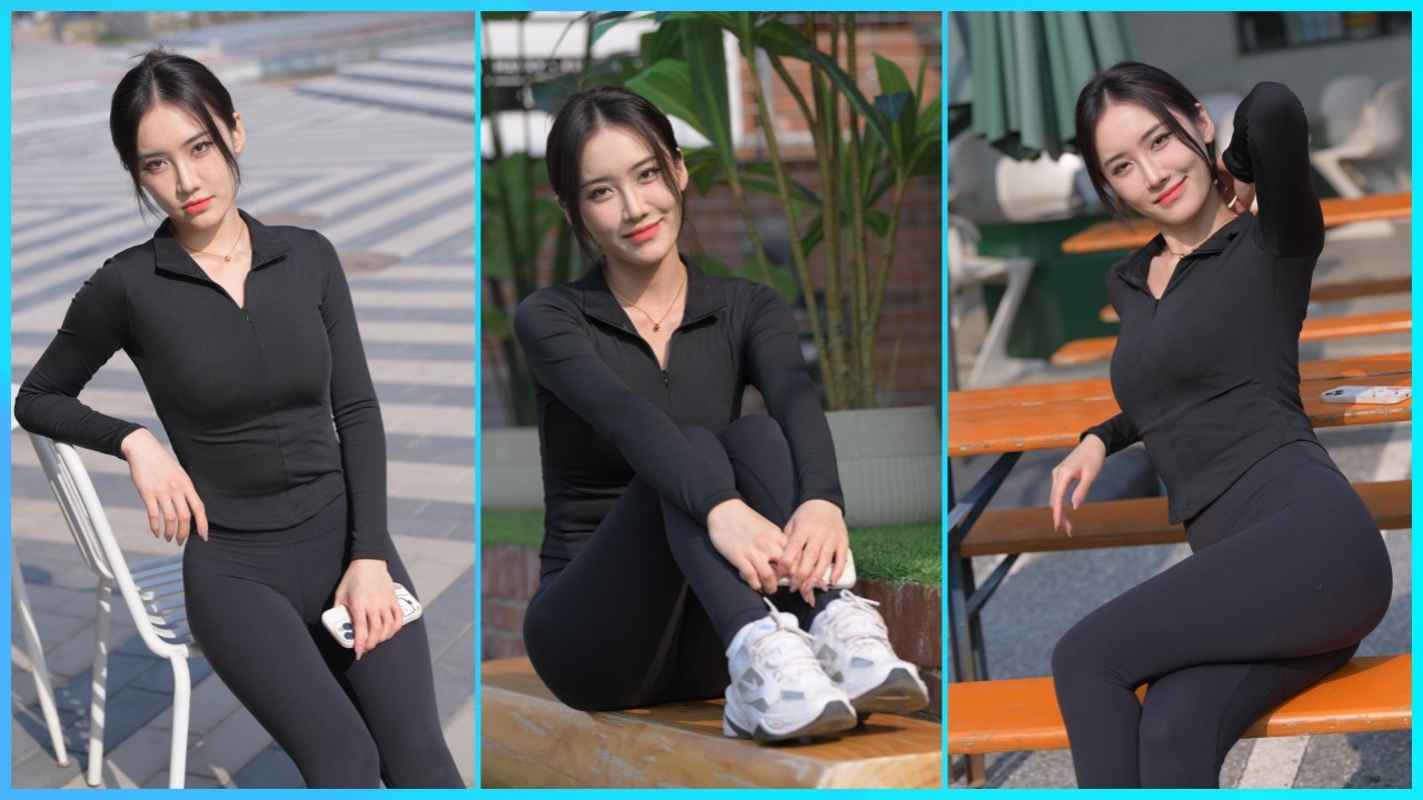 light ☀️瑜伽裤 （model 秀秀）  4K高清 魔镜街拍 china model street photography