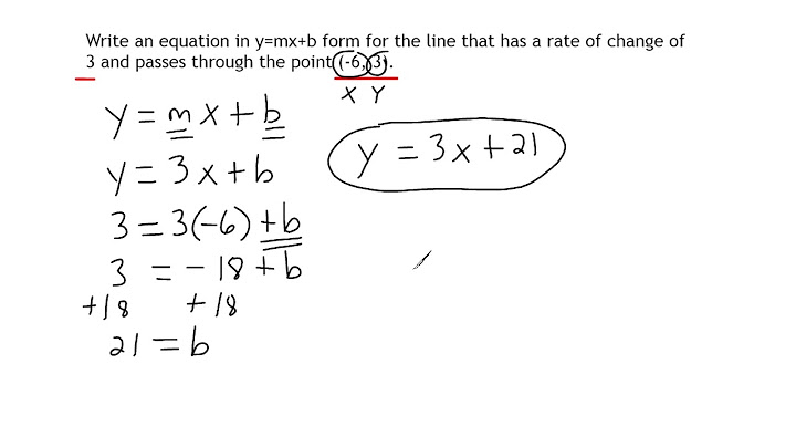 How to write slope intercept form with slope and one point