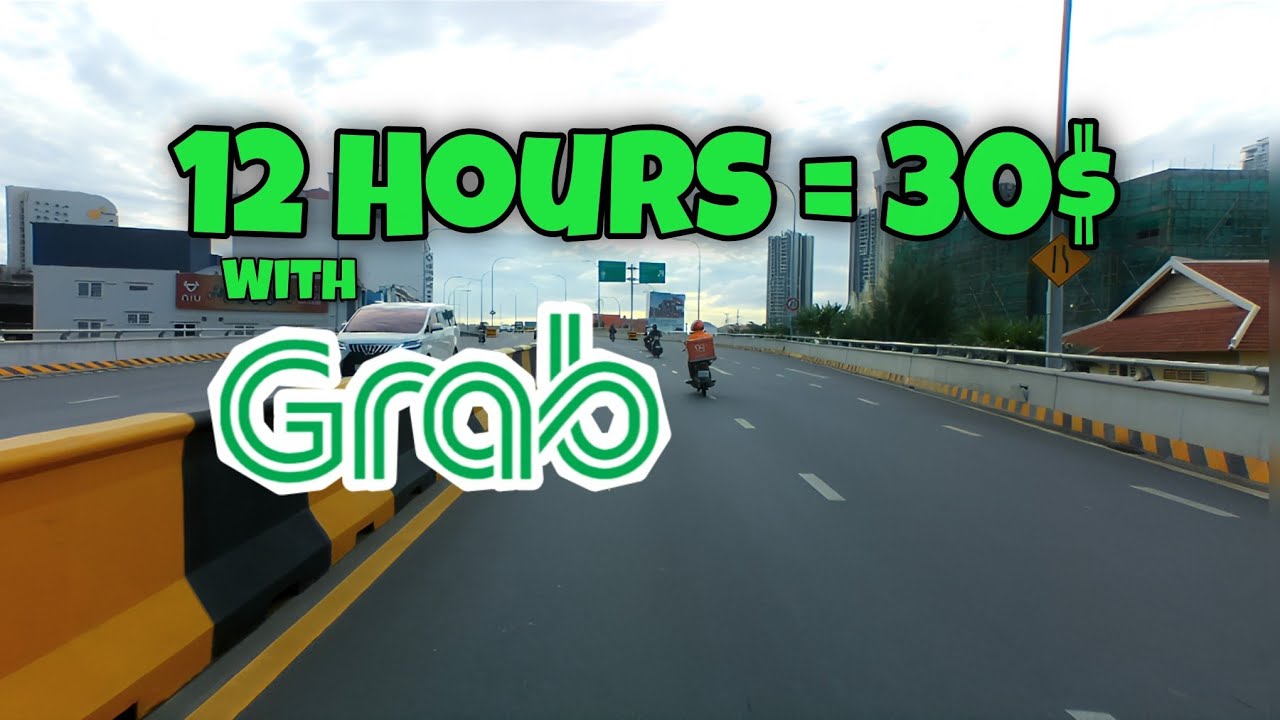 Grab Food Delivery Earnings: Full-Day Ride-Along in Phnom Penh 🇰🇭🛵