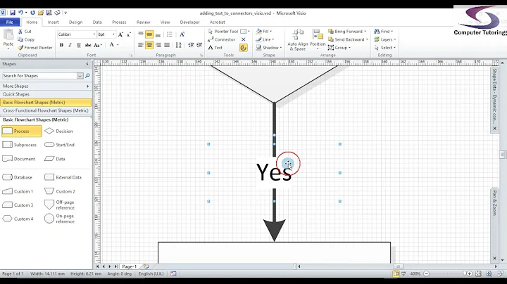 Visio move connector text
