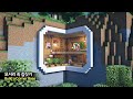 ⛏️ 마인크래프트 야생 건축 강좌 :: ⛰️ 모서리 속 넓은 집짓기 🌳 [Minecraft Corner Survival Base Build Tutorial]