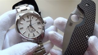 Spring Drive Grand Seiko Luxury Watch & Spyderco Knife Unboxing/Initial Impressions