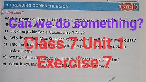 English Class 7: Unit 1 ||Exercise 7 || Can we do something?