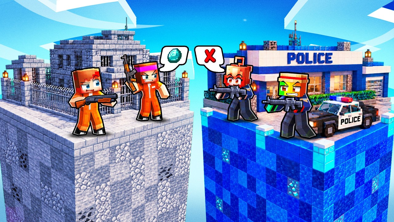 CHUNCK de POLICIERS vs CHUNCK de VOLEURS sur Minecraft !