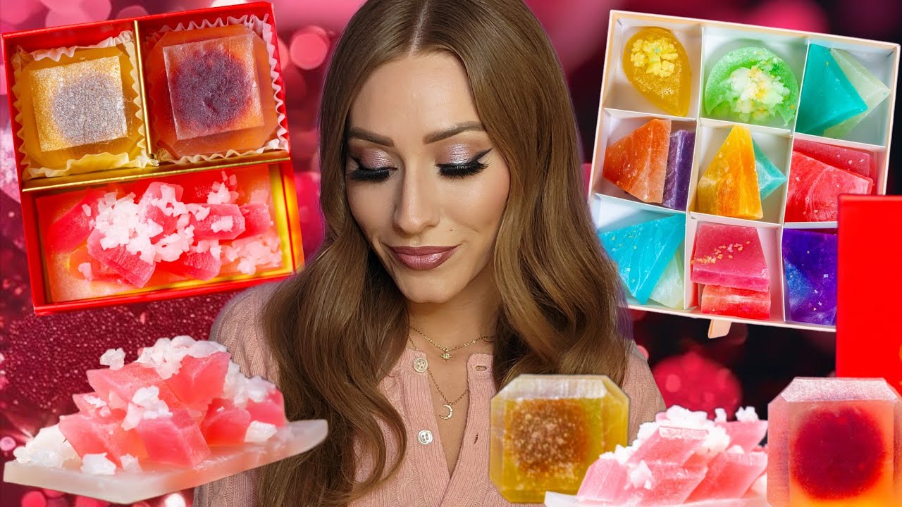 ASMR | *NEW* Edible Crystal Candy!! 🔮 Valentine's Special 💝 Moon Collection & Treasure Box!