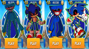 Is Sonic Scared of Huggy Wuggy? - Sonic Dash vs Poppy Playtime Runner - Run Gameplay