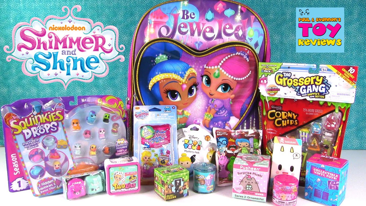 kawaii emoticons Surprise Backpack | Shopkins Pusheen BFFS Squinkies | Shimmer & Shine Genie | PSToyReviews