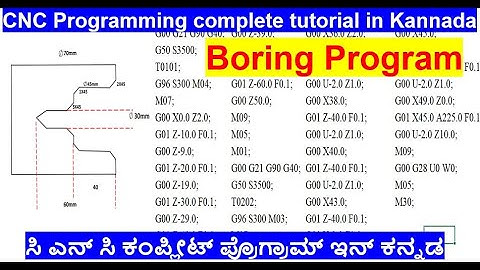 #29 CNC Programming complete tutorial in Kannada/Boring Program/How to write Boring Program Kannada