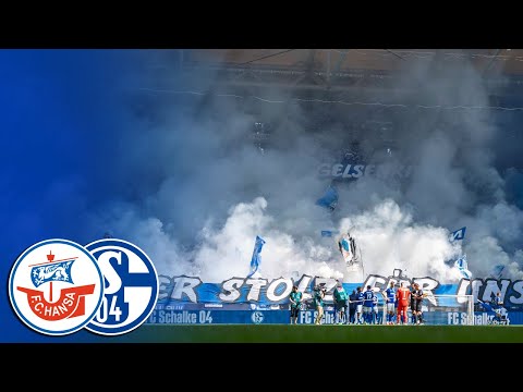 FC Schalke-Fans mit Wahnsinns-Pyro gegen Hansa Rostock 11.05.2024