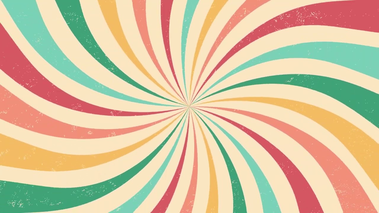 Groovy Retro Spiral Burst Background Loop | 70s Psychedelic Visuals (4K)