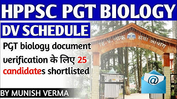 HPPSC PGT BIOLOGY DOCUMENT VERIFICATION Schedule जारी | RESULT कब तक!
