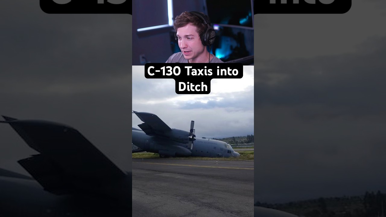 C-130 Taxis into Ditch