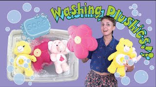 HOW TO HAND WASH THRIFT STORE PLUSHIES AND PILLOWS 🚿  WASHING CARE BEARS 💜