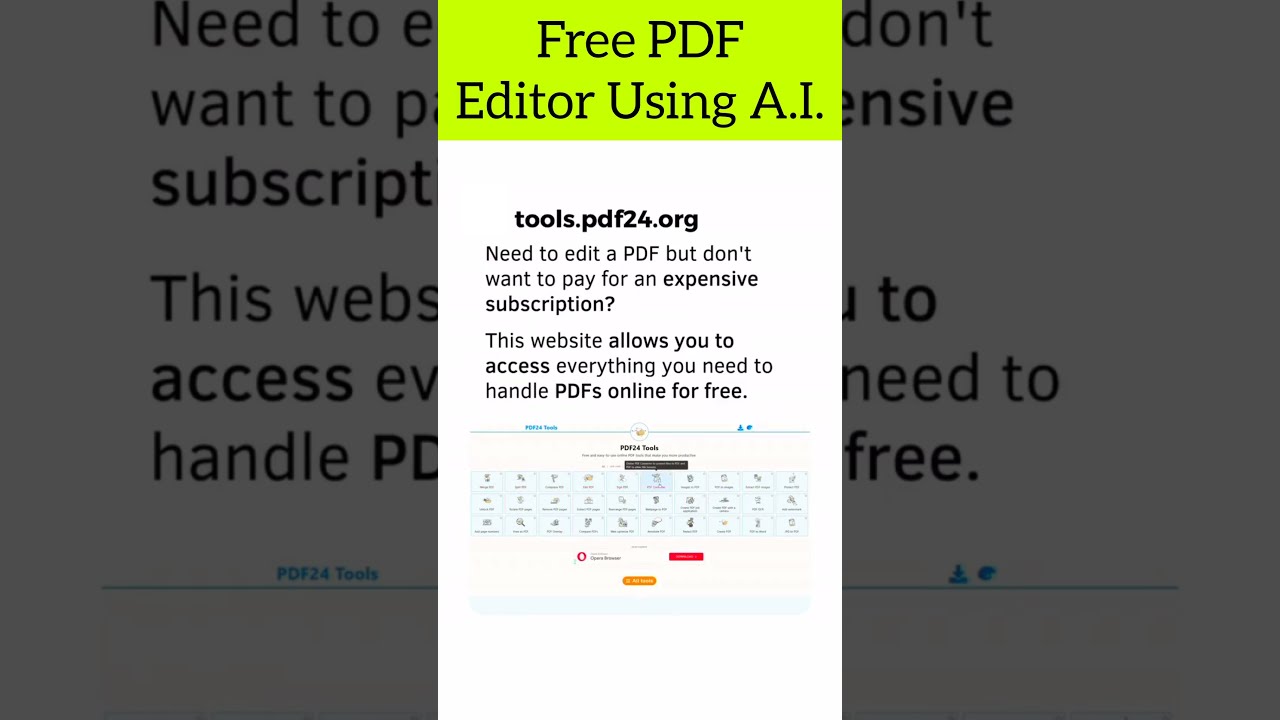 FREE PDF Editor Using AI Tools Pdf24 Org 