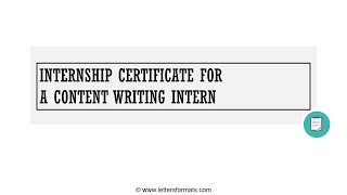 How to Write an Internship Certificate for a Content Writing Intern
