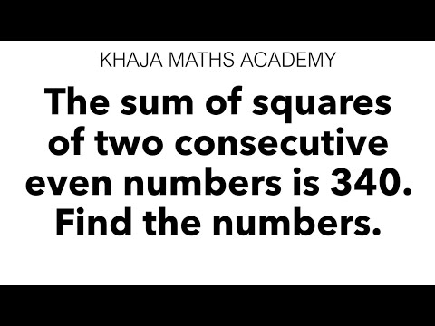 The sum of squares of two consecutive even numbers is 340. Find the numbers.
