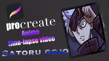 Drawing in Procreate : Anime time-lapse video. Jujutsu Kaisen : SATORU GOJO