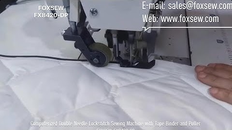 Double Needle Lockstitch Sewing Machine with Tape Binder and Puller