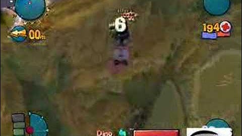 Worms 4 Mayhem -Tunnel in a dinosaur